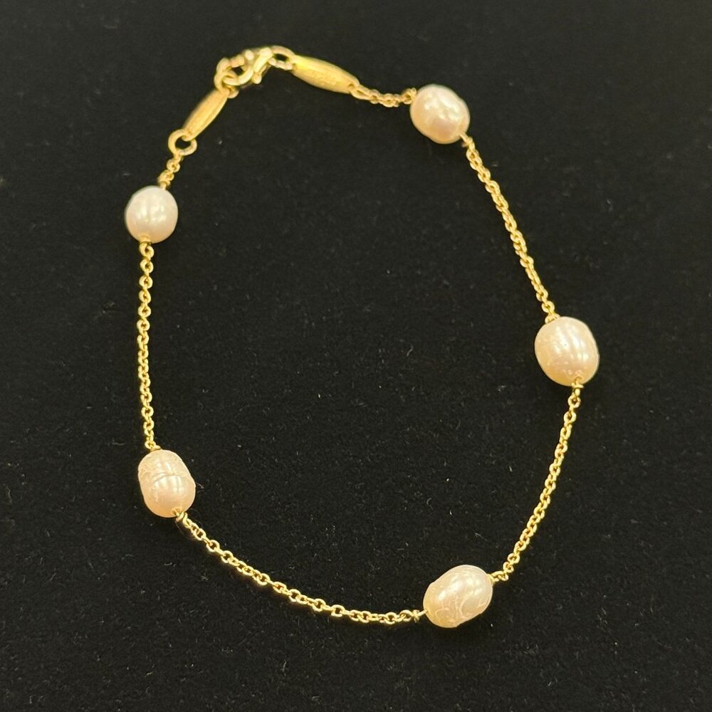 Tiffany & Co. Elsa Peretti 18K Yellow Gold Pearls by the Yard Bracelet 7”